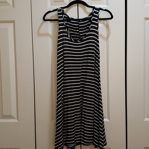 Black and White Striped Racerback Dress - Picture 1 of 3